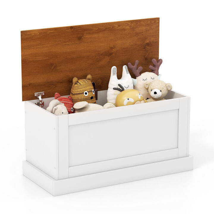 Large Storage Chest with Safety Metal Hinge-White Large Storage Chest with Safety Metal Hinge-White