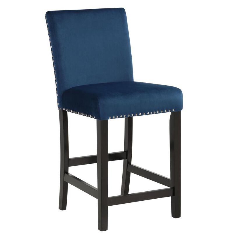 New Classic Furniture Furniture Celeste 39.5 Wood Counter Chair in Blue (Set of 2)