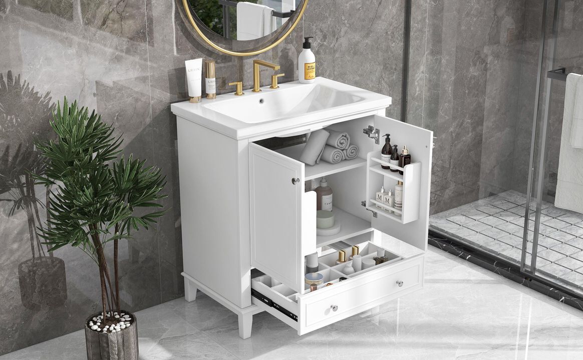 Bathroom Vanity with Sink Combo Multi-Functional Cabinet with Doors & Drawer for Stylish Storage