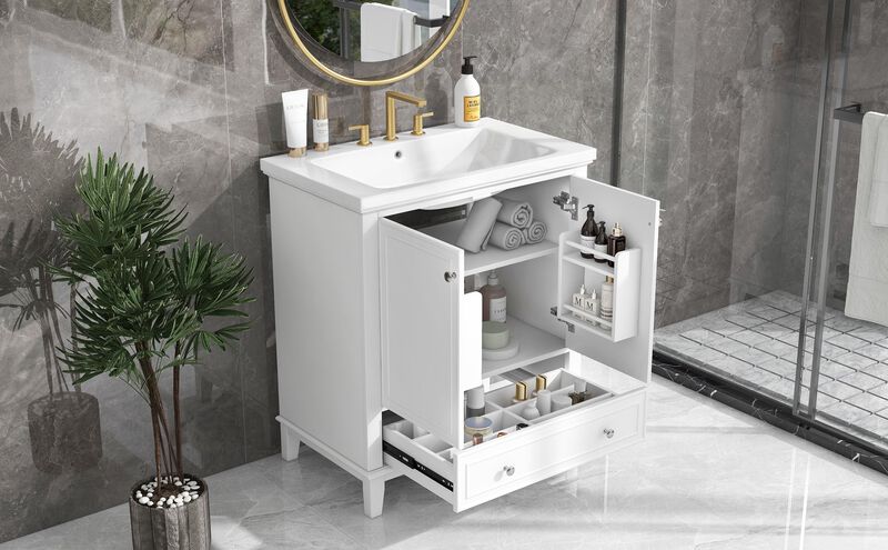 Bathroom Vanity with Sink Combo Multi-Functional Cabinet with Doors & Drawer for Stylish Storage