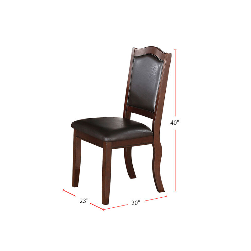 Faux Leather Upholstered Dining Chairs, Brown(Set Of 2)