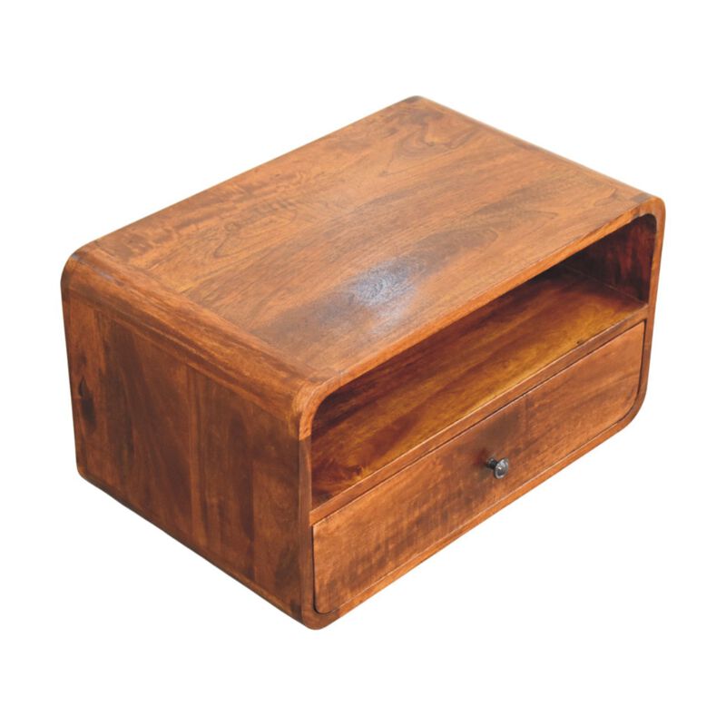 Artisan Furniture Solid Wood Avora Wall-Mounted Chestnut Nightstand