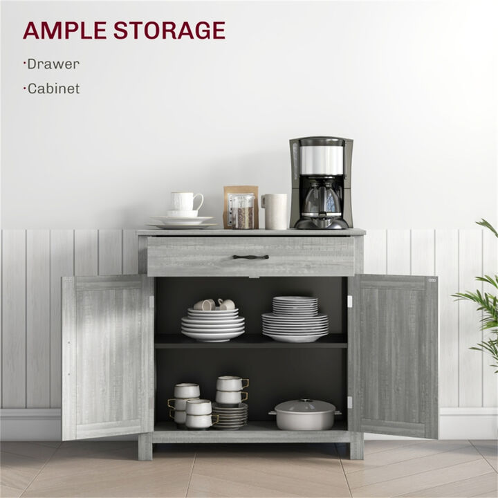 Modern Kitchen Sideboard Cabinet with Doors and Shelves for Coffee Station
