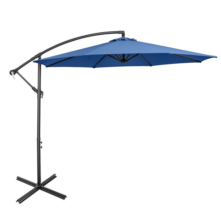 10 Feet Offset Umbrella with 8 Ribs Cantilever and Cross Base 10 Feet Offset Umbrella with 8 Ribs Cantilever and Cross Base