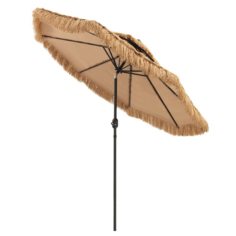 9-Foot Thatched Tiki Umbrella with 8 Sturdy Ribs for Backyard and Patio