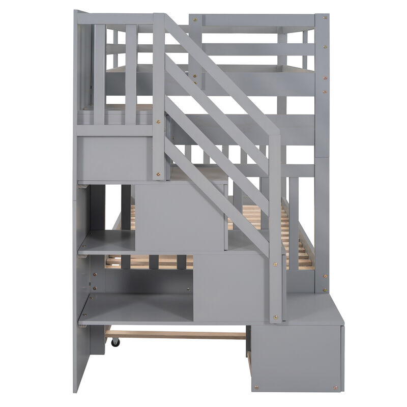Twin Over Twin/Full Bunk Bed With Twin Size Trundle
