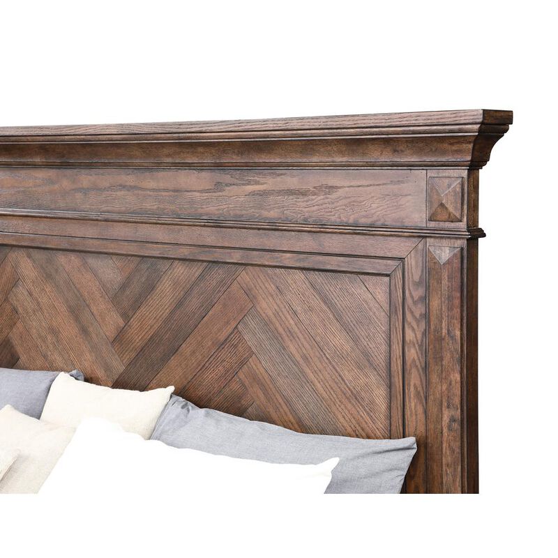 New Classic Furniture Furniture Mar Vista Contemporary Solid Wood 6/6 Ek King Bed in Walnut