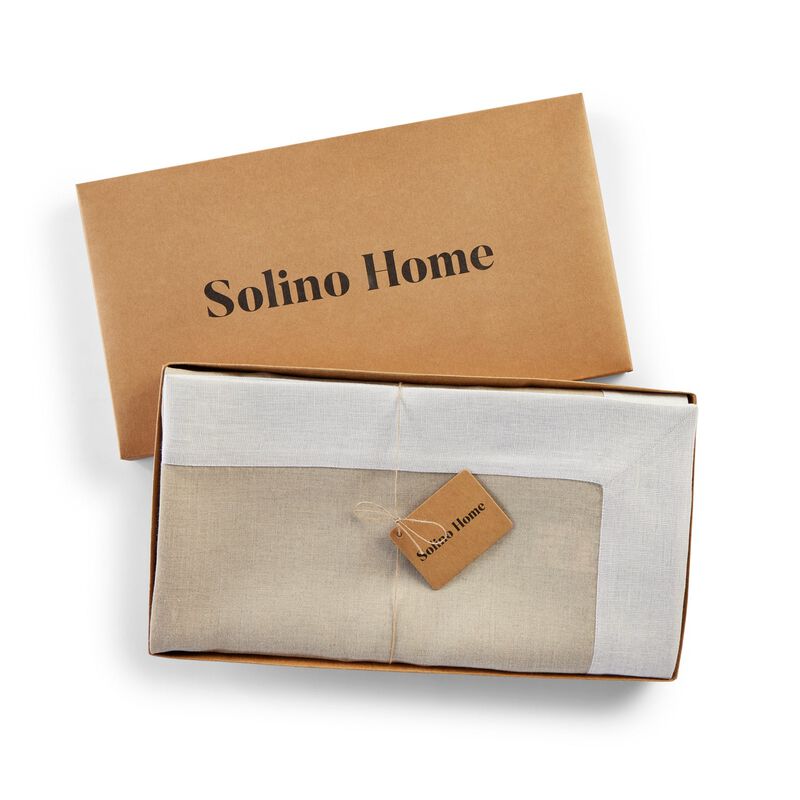 Solino Home 100% Pure Linen Tablecloth | Festive Edge