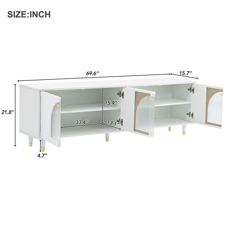 Merax Contemporary TV Stand with Adjustable Shelves