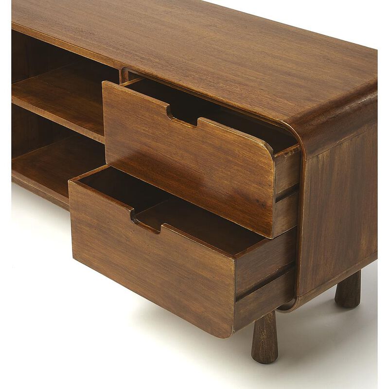 Butler Specialty Company Drayton Modern Wood 49.5 TV Stand, Medium Brown
