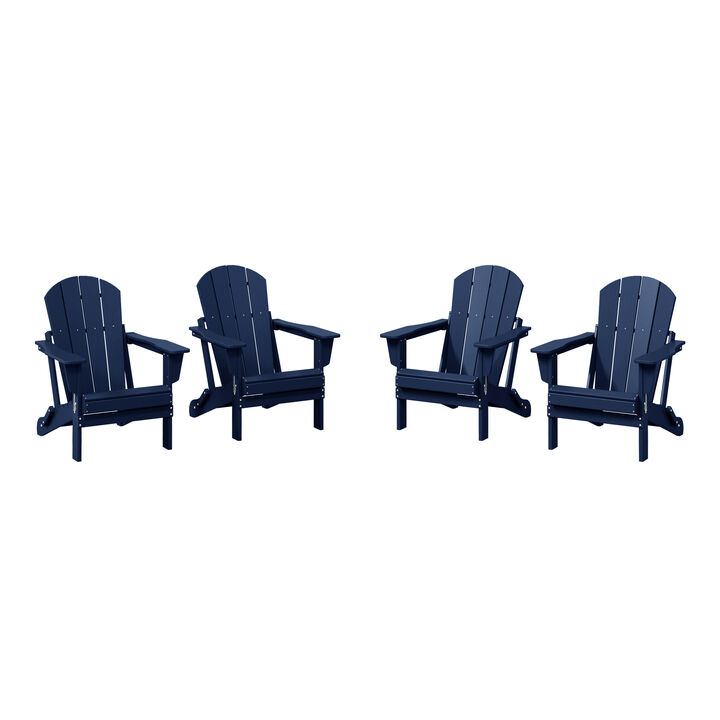 WestinTrends Westintrends 4-Piece set outdoor folding Poly Adirondack chair