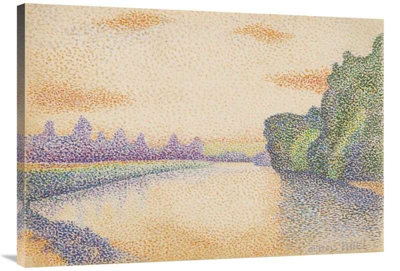 The Banks of the Marne at Dawn-Canvas Art-40x28.4