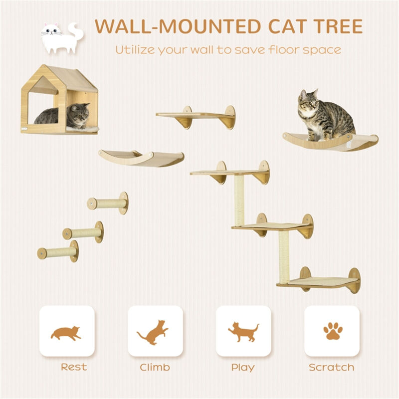 Cat Tower Spacious Multi-Level Cat Climbing Frame with Scratching Posts and Resting Spots