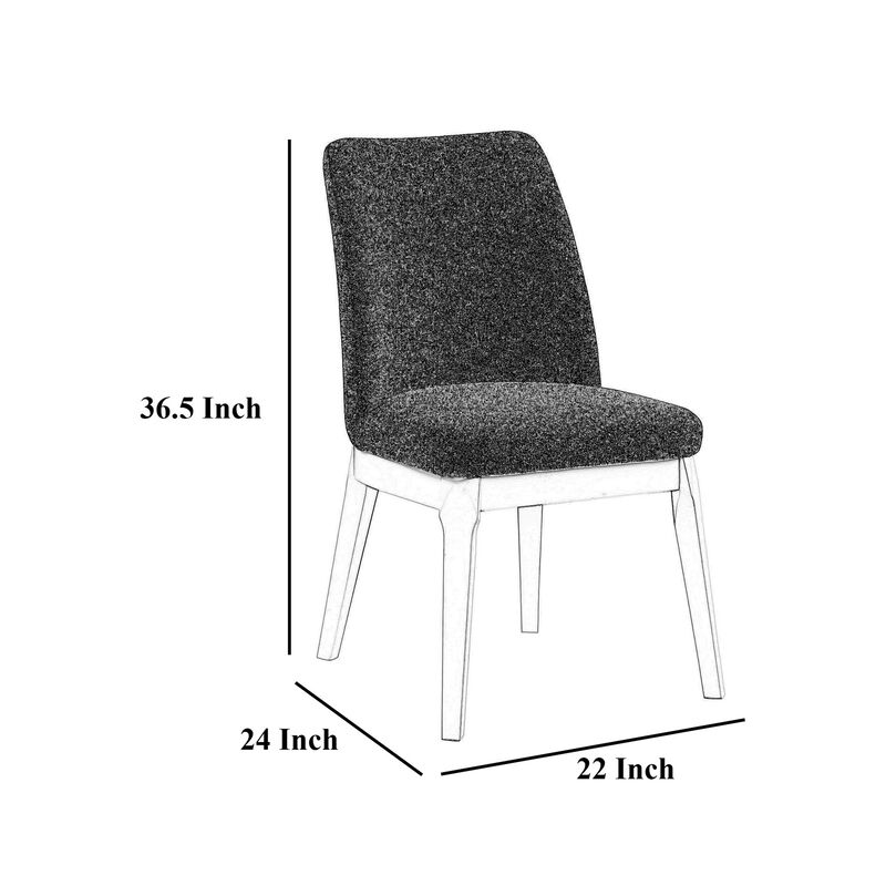 Risa Dining Side Chair Set of 2, Tall Back and Splayed Legs, Beige - Benzara