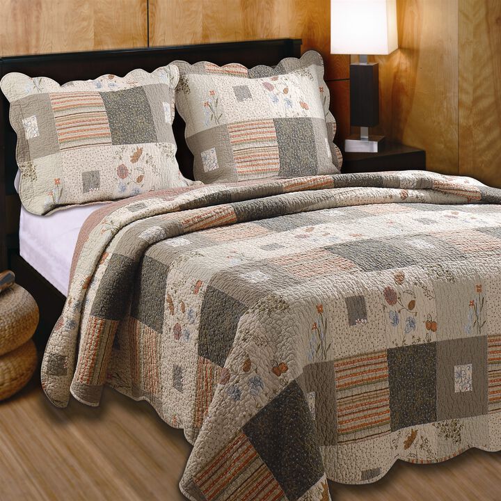 Hivvago Twin size 100% Cotton Oversized Quilt Set with Sham Southwest Style