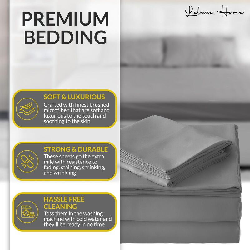 Luxley Double Brushed Cooling Microfiber Sheet Set