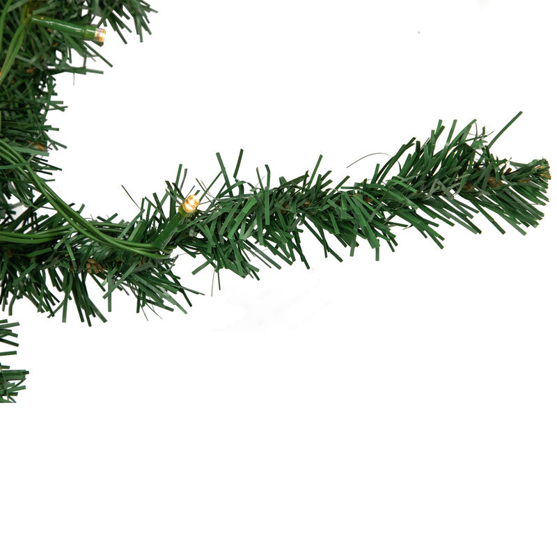 9' x 20" Pre-Lit Green Artificial Pine Christmas Garland  Warm White LED Lights