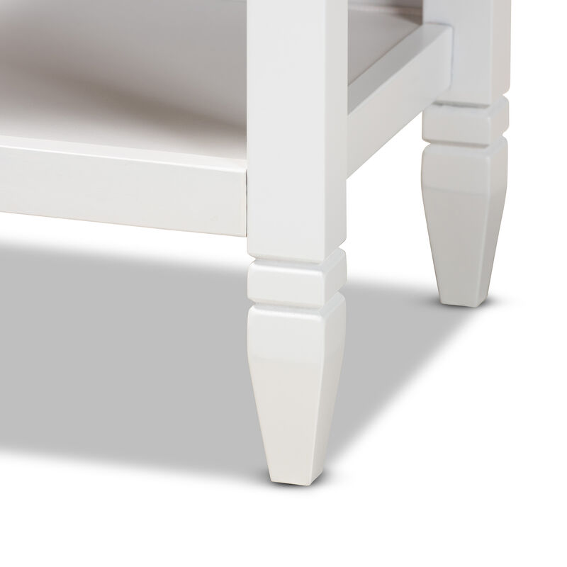 Baxton Studio Naomi Classic And Transitional White Finished Wood 1 Drawer Bedroom Nightstand