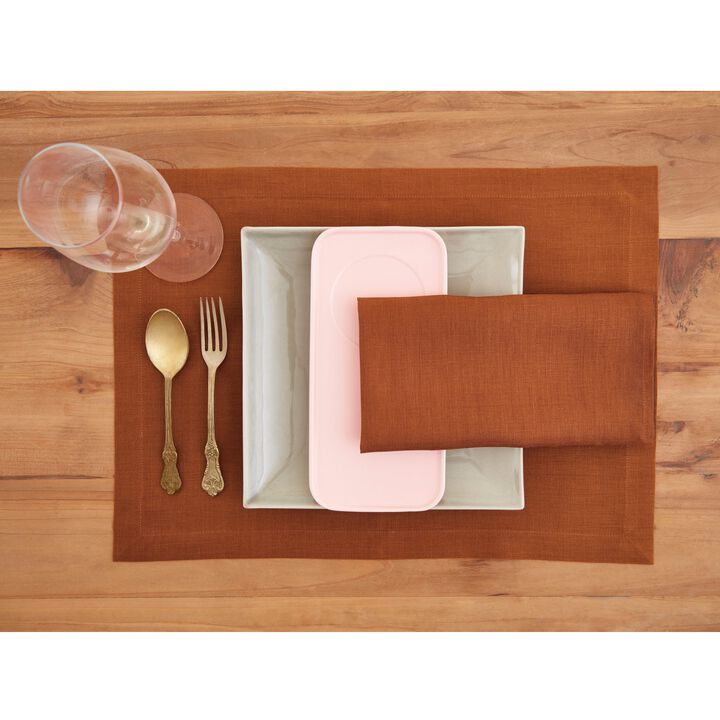 Solino Home 100% Pure Linen Placemats 14 x 19 Inch Set of 4 | Fete