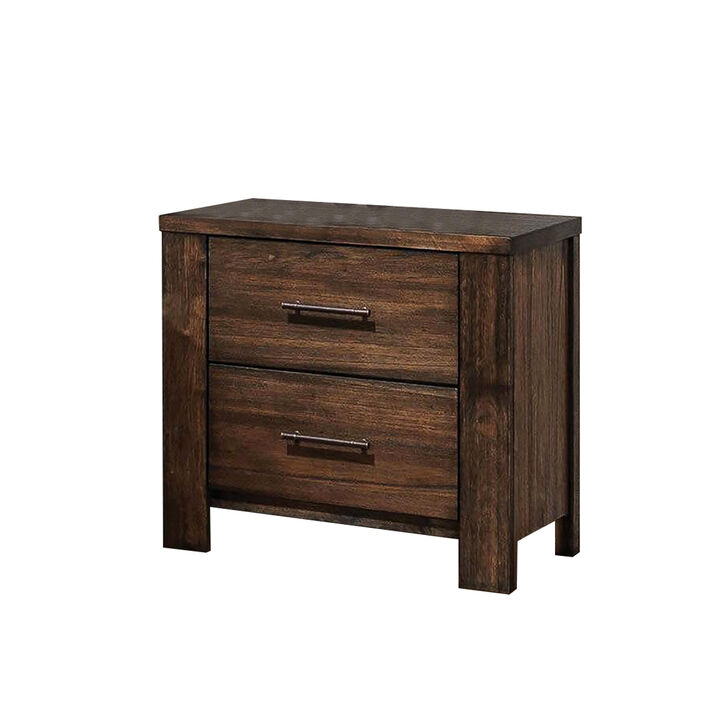 Streamdale Wood Nightstand With 2 Drawers In Brown