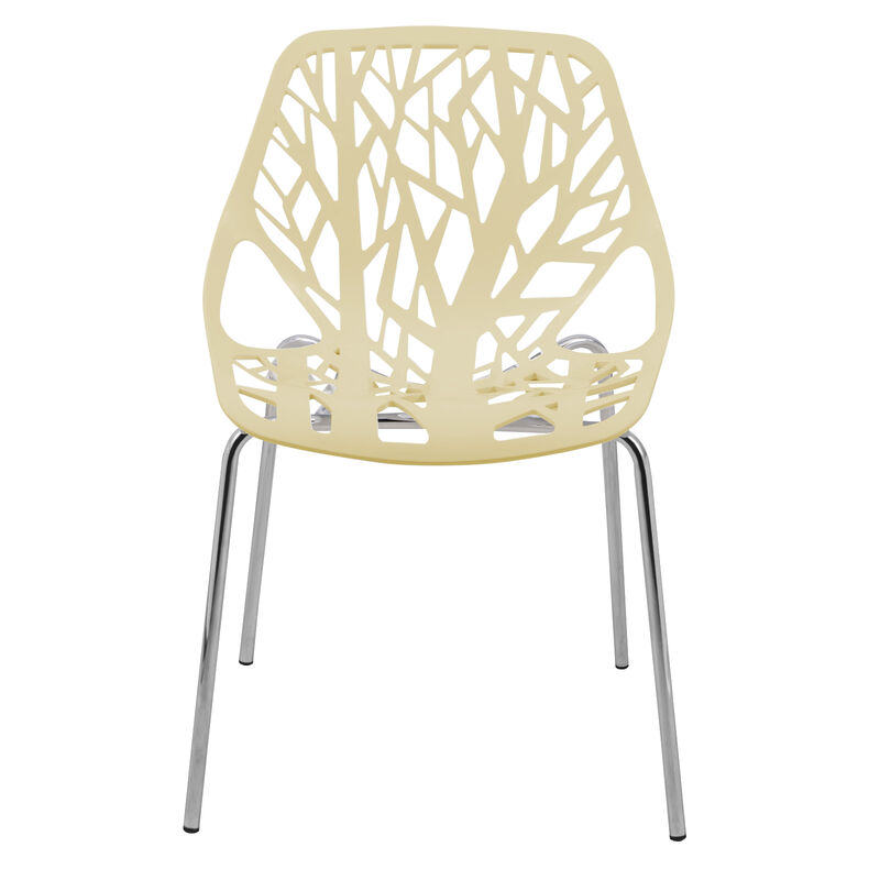 LeisureMod Modern Asbury Dining Chair w/ Chromed Legs