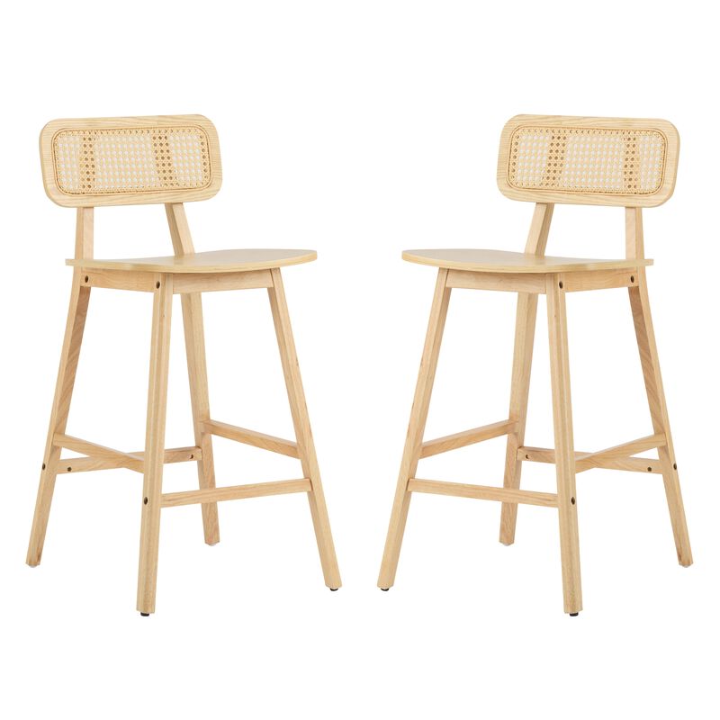 Merax 2 Pieces Wood Bar Stools Dining Chairs