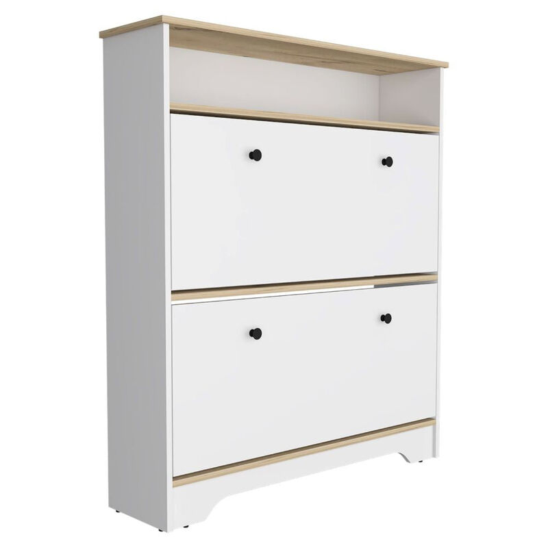 Shoe Rack Dublin, Bedroom, Light Oak / White