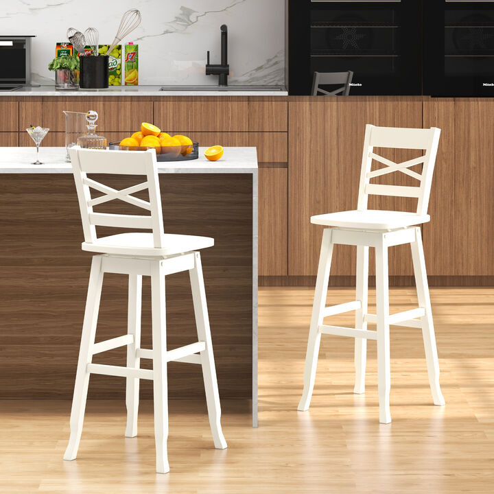 Swivel 30-Inch Bar Height Stool Set of 2 with Footrest