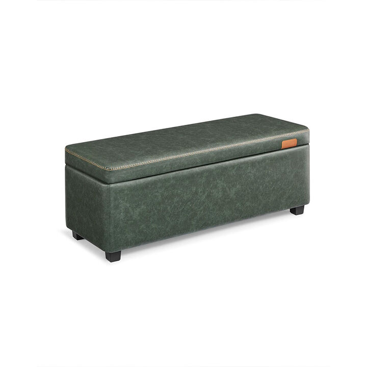 Storage Ottoman Bench with Cushion Top and Hidden Storage for Stylish Organization