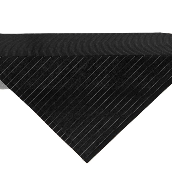 Solino Home 100% Pure Linen Table Throw 52 x 52 Inch | Pinstripe for Valentines