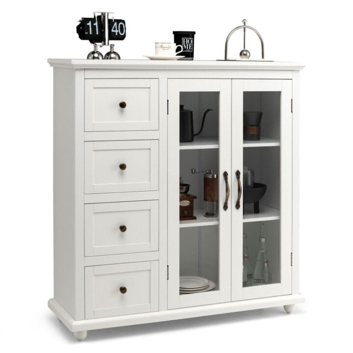Hivvago Buffet Sideboard Table Kitchen Storage Cabinet with Drawers and Doors