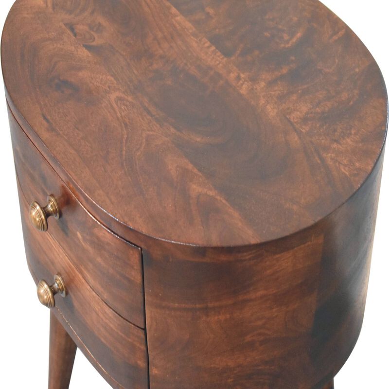 Artisan Furniture Solid Wood California Walnut Rounded Bedside Table