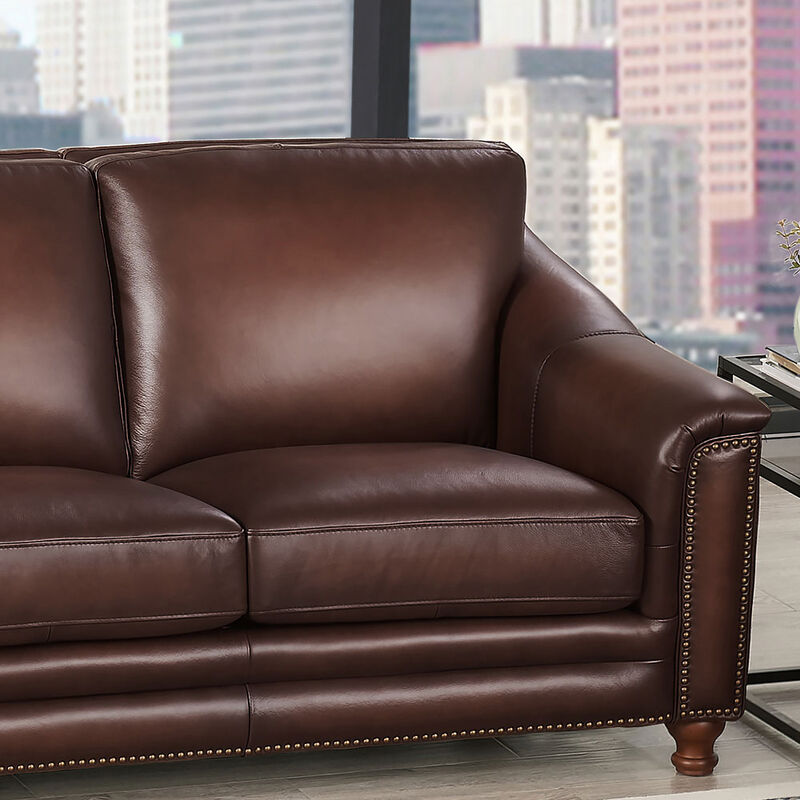 Belfast Top Grain Leather Loveseat