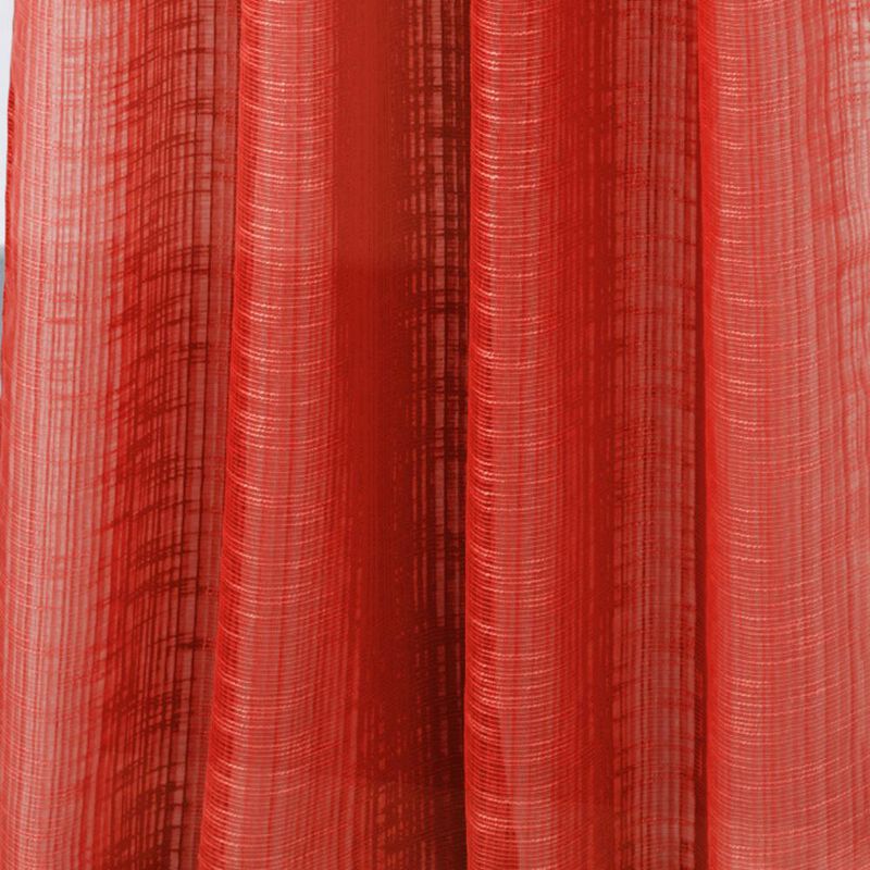 RT Designers Collection Dexter Linen Texture Grommet Sheer Light Filtering Window Curtain Panel 54" x 90" Red