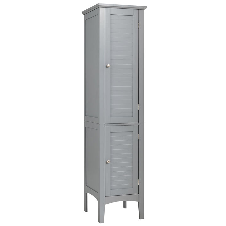 Costway Freestanding Bathroom Storage Cabinet Linen Tower Kitchen Living Room Brown