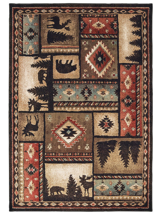 Woodlands 3'10" x 5'5" Black Rug