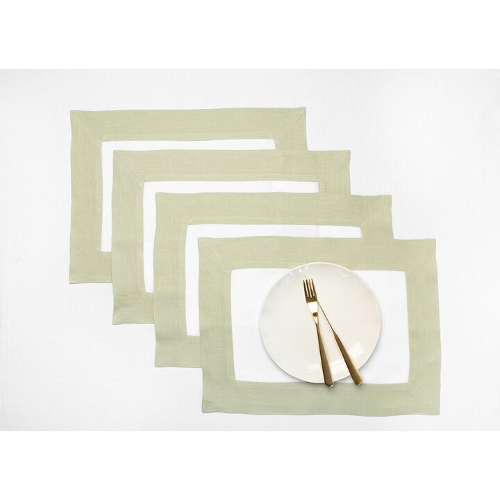 Solino Home 100% Pure Linen 14 x 19 Inch Placemats Set of 4 | Contempo