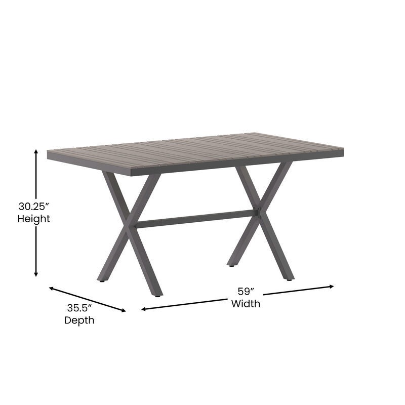 Faux Teak Restaurant Table