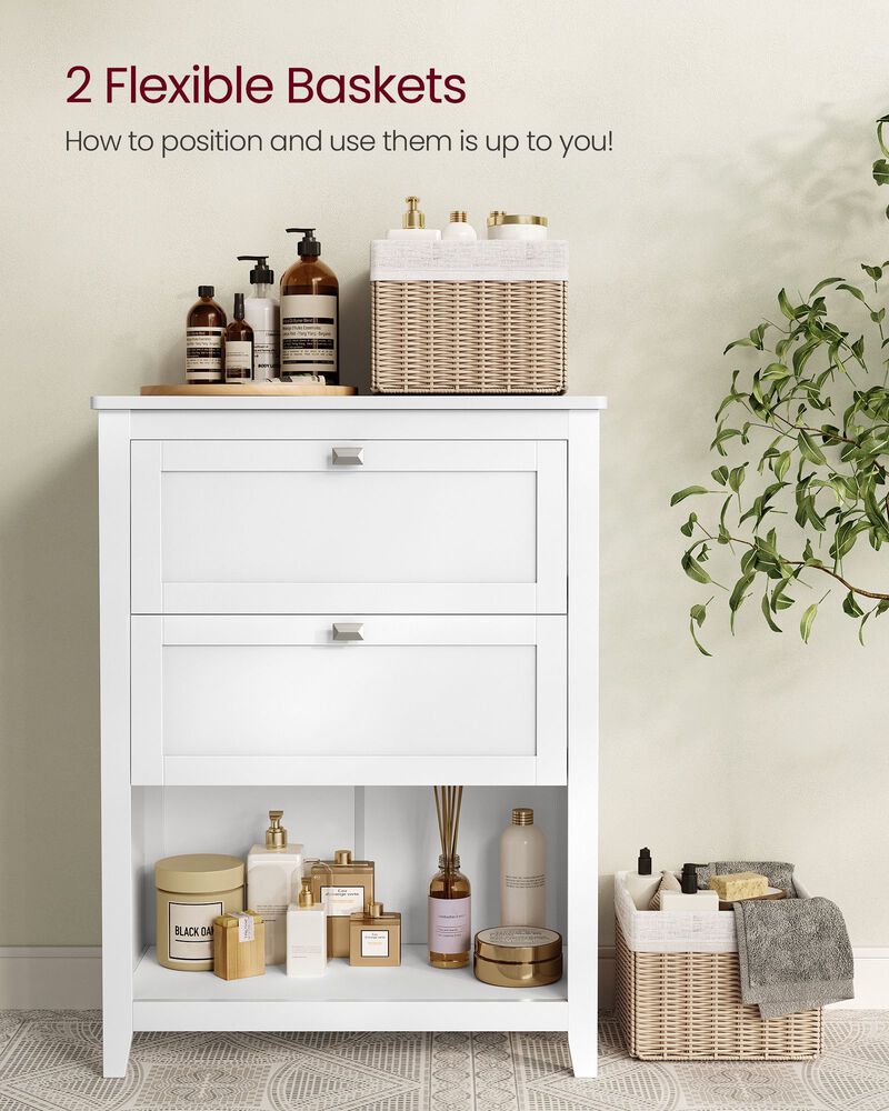 Bathroom Cabinet with 2 Drawers Cloud White
