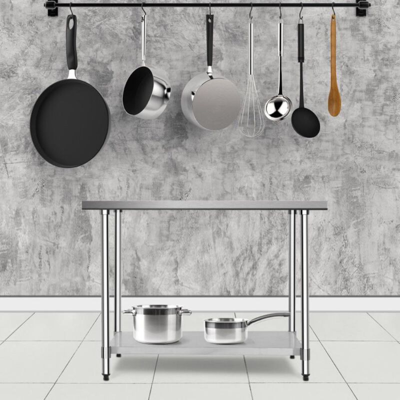 Hivvago 30 x 48 Inch Stainless Steel Table Commercial Kitchen Worktable