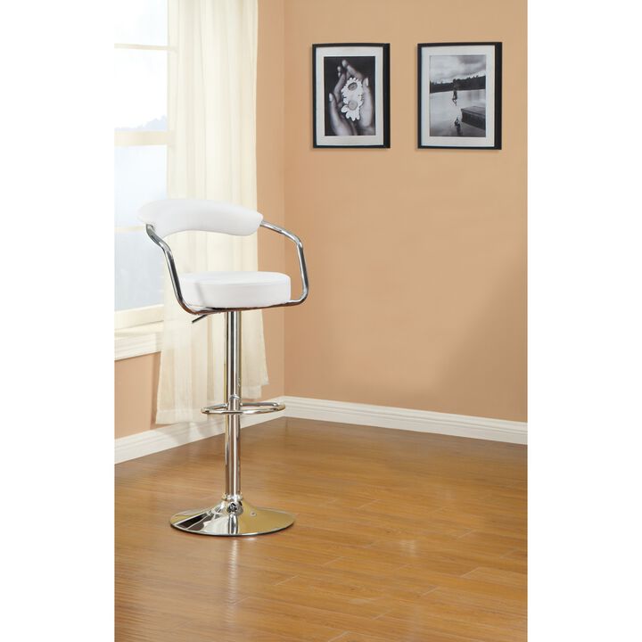 2 White Contemporary Barstool Chairs
