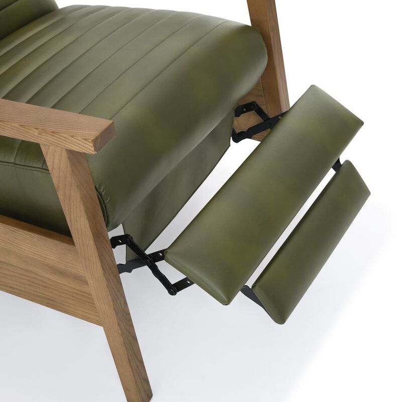 Comfort Pointe Arthur Wood Arm Push Back Recliner - Fern Green