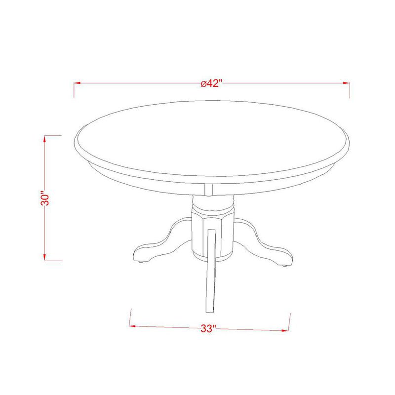 East West Furniture Shelton  Round    Kitchen  Table  42  Diameter  In  Linen  White  Finish