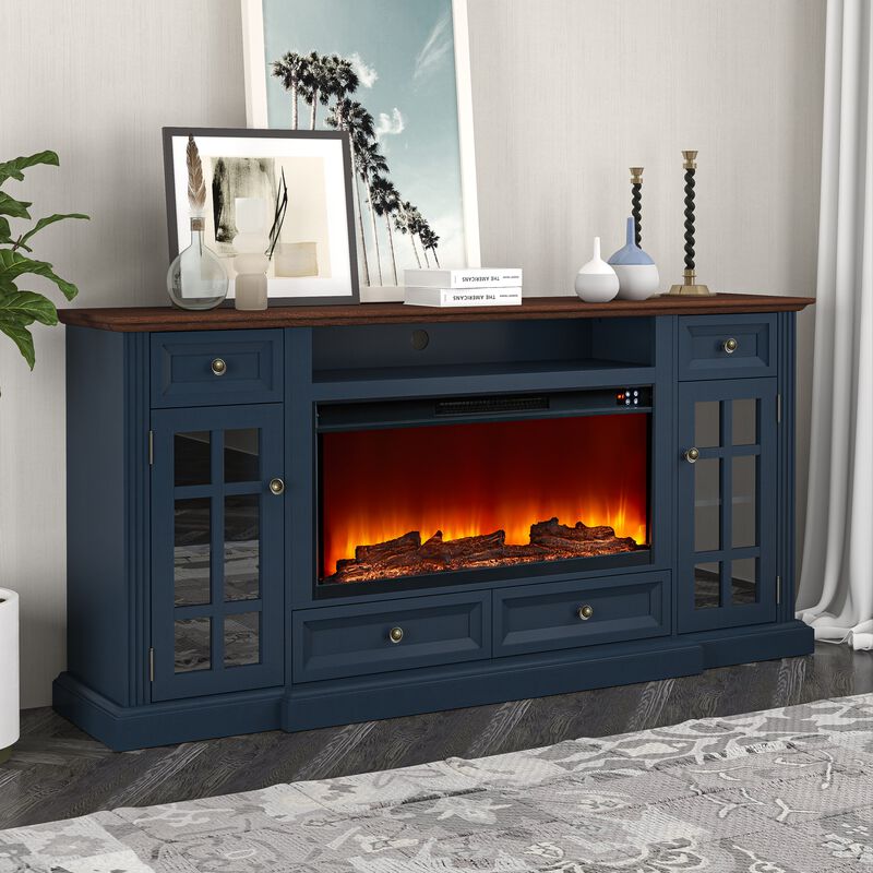 FESTIVO Modern TV Stand with Electric Fireplace - Fits TVs Up to 78 Inches