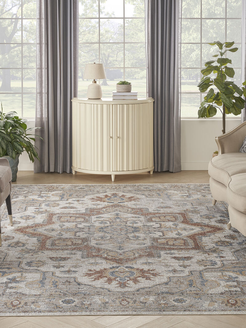 Astra Machine Washable ASW12 Gray/Multicolor 3'3" x 5' Rug