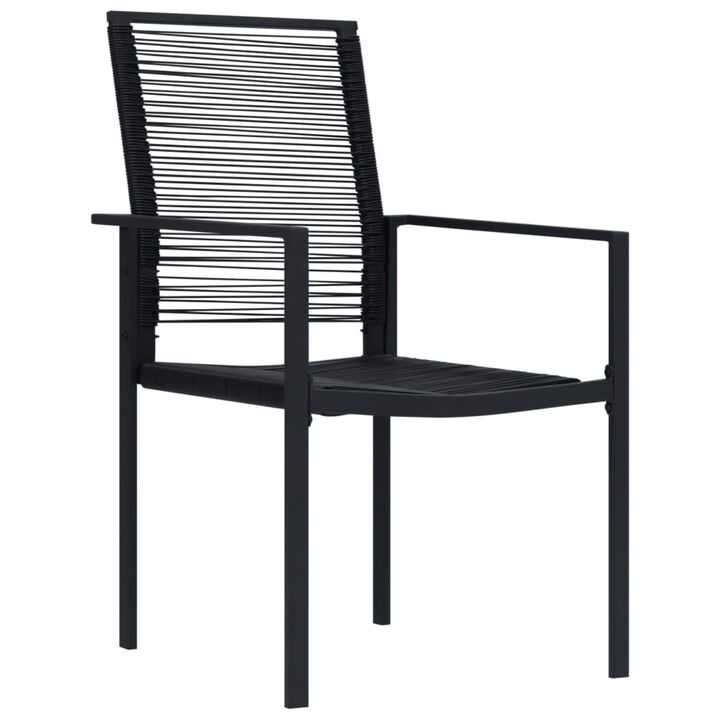 vidaXL Patio Chairs 2 pcs PVC Rattan Black