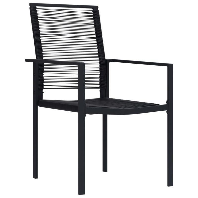 vidaXL Patio Chairs 2 pcs PVC Rattan Black