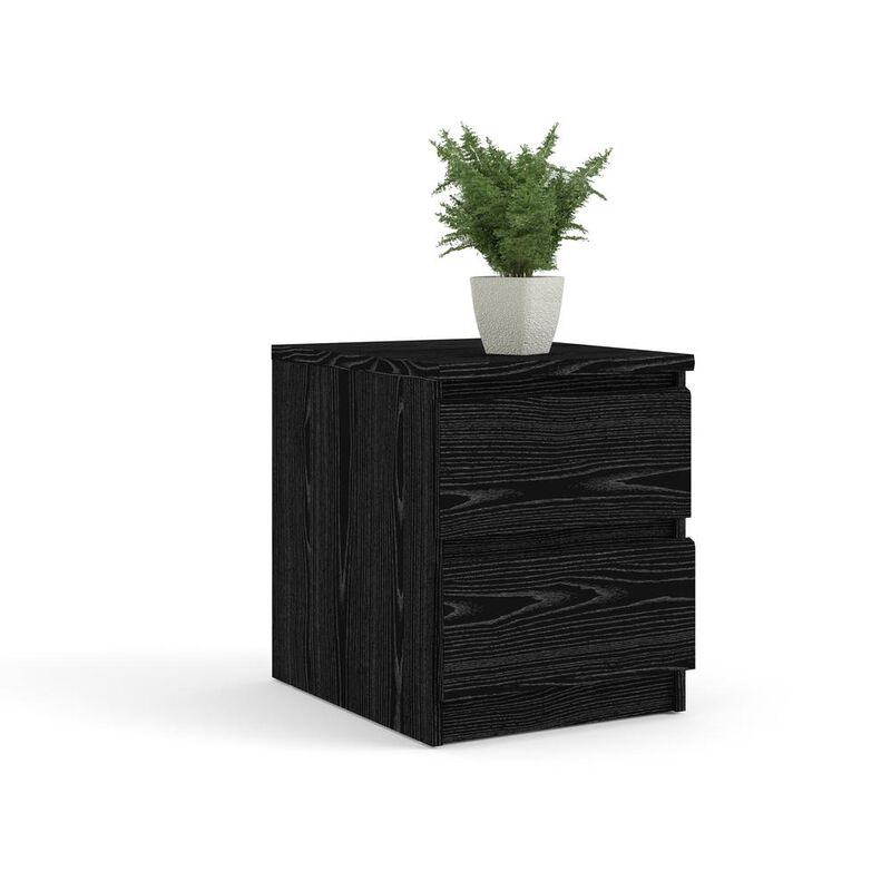 Tvilum Scottsdale 2 Drawer Nightstand - Black Wood Grain