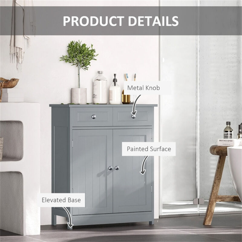 Bathroom Storage Cabinet with Shelves and Doors for Organized Space
