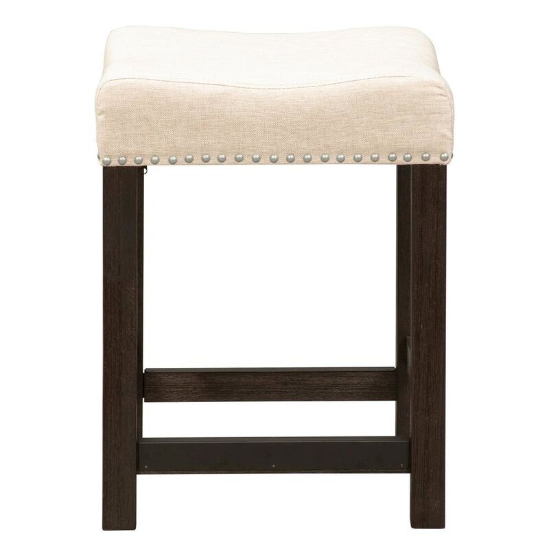 Starlight Canyon Home Black Upholstered Stool for Vanity, Small Vanity Stool with Poplar Legs